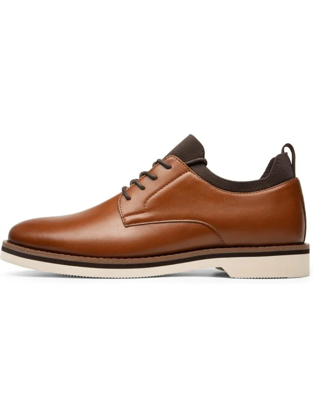 Men's Brown Comfortable Lace Up Faux Leather Lightweight Oxford Dress Shoes